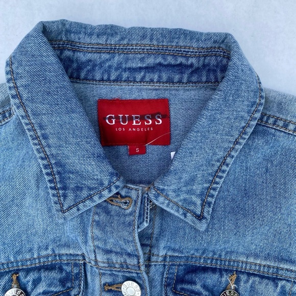 NEW GUESS Hayley Racer-Stripe Denim Jacket SZ S - Picture 5 of 11
